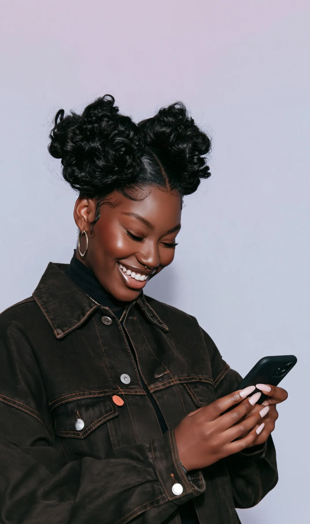 Customer shopping from her phone